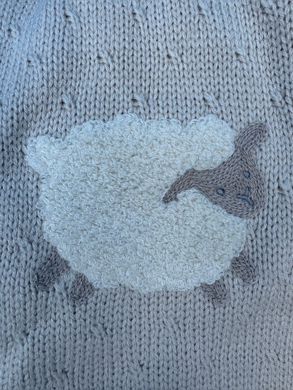 Pottery Barn Kids Sheep Patchwork Cable Blanket — NWT - Picture 2 of 7